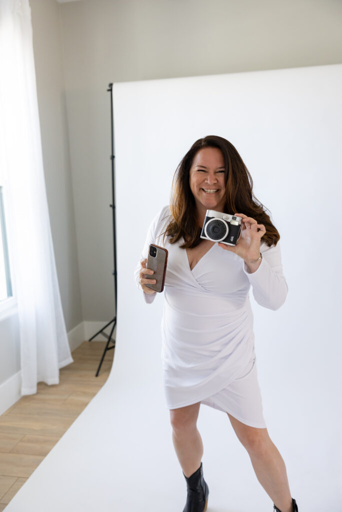 white backdrop, white background, branding session on white, studio white seamless paper, brand photo shoot, posing tips