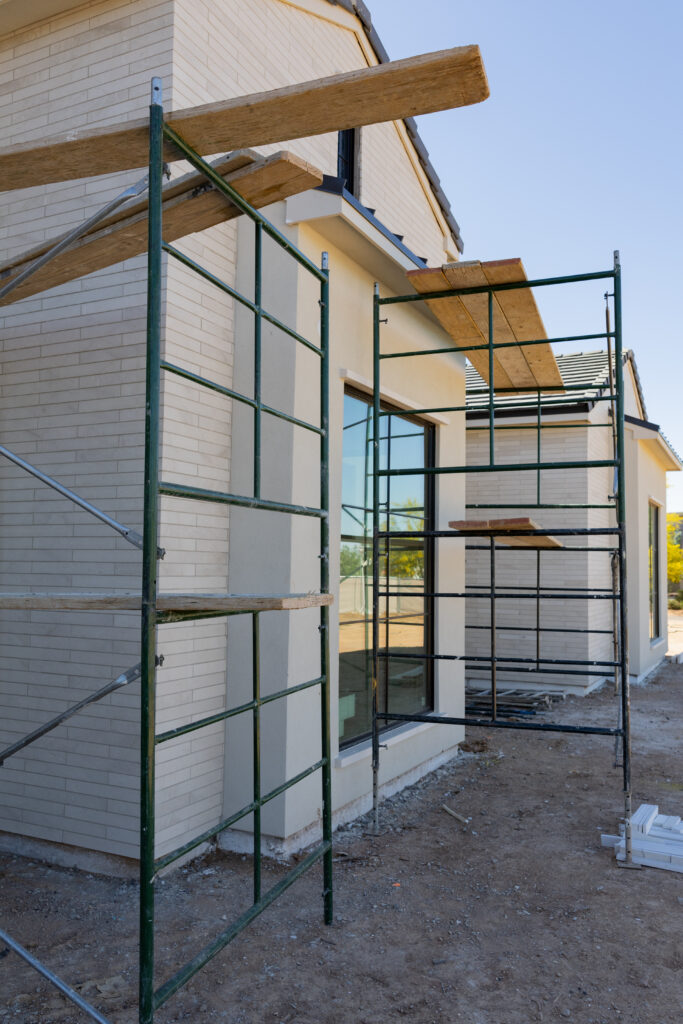 home exterior, architecture, az custom home, scaffolding