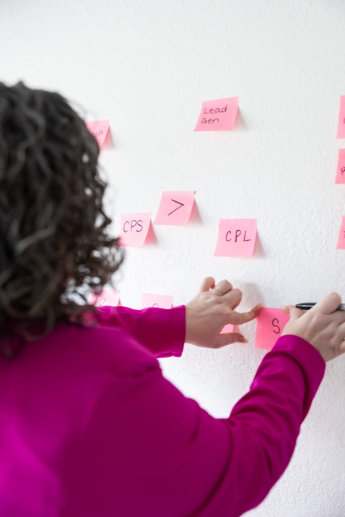 Organization and sticky notes for Greta